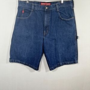 Vtg Guess Jeans Shorts‎ Mens 40 Blue High Rise Skater Baggy Y2K 90s